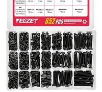 YEEZET 163 Set M4 M5 M6 Heavy Duty Bolts and Nuts Assortment Kit Alloy Steel Grade 8.8 Includes 13 Most Common Sizes D-88W6J-M456-652PCS
