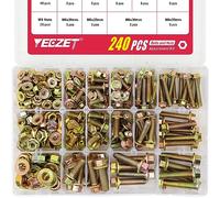 YEEZET 240PCS Grade 8.8 M5 M6 M8 Flanged Bolts and Nuts Kit, Metric Flanged Hex Screws Nuts Includes 14 Most Common Sizes