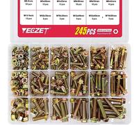 YEEZET 245PCS Grade 8.8 M6 M8 M10 Heavy Duty Flanged Bolts and Nuts Kit, Metric Flanged Hex Screws Nuts Includes 15 Most Common Sizes