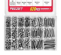 YEEZET 620PCS M4 M5 M6 Heavy Duty Bolts and Nuts Assortment Kit, 304 Stainless Steel, Includes 13 Most Common Sizes