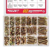 YEEZET 652PCS Grade 8.8 M4 M5 M6 Heavy Duty Bolts and Nuts Assortment Kit Includes 13 Most Common Sizes