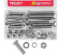 YEEZET M10 40 mm 50 mm 70 mm 80 mm 304 Stainless Steel Hex Bolts, Washers, Spring Washers & Nuts Assortment Kit, Pack of 12