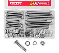 YEEZET M8 40 mm 50 mm 70 mm 80 mm 304 Stainless Steel Hex Bolts, Washers, Spring Washers & Nuts Assortment Kit, 16 Pieces