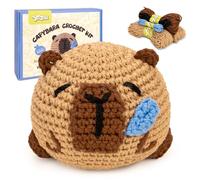 Yeezhee Crochet Kit for Beginners, Crochet Animals Kit with Step - by - Step Video Tutorials, Beginner Knitting Kit for Adults and Kids, Learn to Craft DIY Crocheting Kit (Capybara)