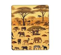 yefan African Grassland Animalsmouse Pad, Computer Mouse Pad With Non-Slip Rubber Base For Office,& Gaming, Learning, 7.9 X 9.5 In.