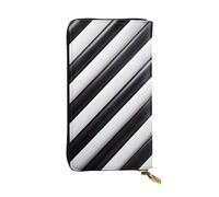 yefan Black & White Stripe Wallet, with Zipper, Large Capacity, can Hold 12 Cards.