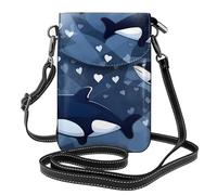 yefan Blue Killer Whale Women'S Crossbody Bag, Zippered Phone Wallet, &Shoulder Handbag, Adjustable Shoulder Strap.