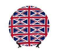 yefan British Flag 10in Decorative Plate with Stand, Suitable for Studies, Offices, entryways, etc.