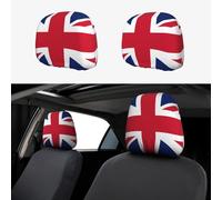 yefan British flag 2-Pack Car Headrest Covers, Universal Type, Suitable for Cars, Trucks, SUVs, and Vans.