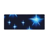 yefan Cartoon Blue Star Large Mouse Pad With Stitched Edges, Keyboard And Mouse Pad For Gamers,& Office, And Home (31.5" X 11.8").