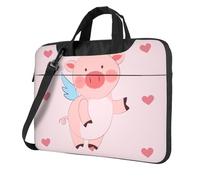 yefan cartoon flying pig 13 inch Laptop bag with shoulder strap and pockets, suitable for school, work, etc.