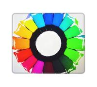yefan Colored crayon circles 10 x 12 inch Mouse pad, non-slip rubber base with stitched edges, suitable for laptops.