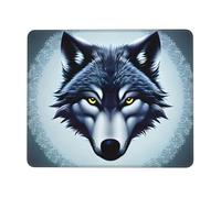 yefan Fierce wolf head 8.3 x 10.3 in Mouse pad, non-slip rubber base with stitched edges, suitable for laptops.