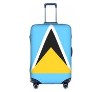 yefan Flag of Saint Lucia Elastic Luggage Cover, Scratch and dust Resistant, with Concealed Zipper and Fastening Buckle.S