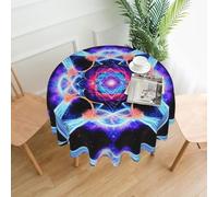yefan Four Dimensional Space Round Tablecloth, 60 Inches (About 152.4 Cm),& Indoor And Outdoor Tablecloths For Kitchen Parties.