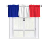 yefan French flag Vacuum curtains, 1 piece, suitable for kitchen windows and bedrooms, short curtains.One Size.