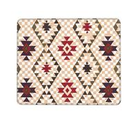 yefan Geometric Vector Square Mouse Pad With Stitched Edges And Non-Slip Rubber Base For Office Laptops, &7 X 8.6 In.