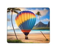yefan Hawaii Hot Air Balloon 8.3 x 10.3 in Mouse pad, non-slip rubber base with stitched edges, suitable for laptops.