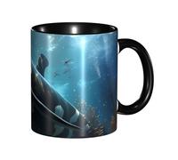 yefan Huge Killer Whales 330ml Mug with Handle, Suitable for hot Tea, hot Cocoa, Milk, etc., Suitable for Both Men and Women.