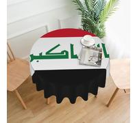 yefan Iraqi flag Round tablecloth, 60 inches (approx. 152 cm), decorative, washable, suitable for dining rooms, kitchens, etc.