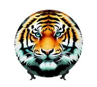 yefan Little Fat Tiger Head 10in Decorative Plate with Stand, Suitable for Studies, Offices, entryways, etc.