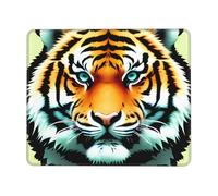 yefan Little Fat Tiger Head Square Mouse Pad With Stitched Edges And Non-Slip Rubber Base For Office Laptops, &7.9 X 9.5 In.