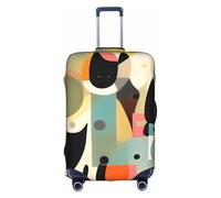 yefan Mid-Century Modern Art Cat Elastic Luggage Cover, Scratch and dust Resistant, with Concealed Zipper and Fastening Buckle.L
