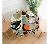 yefan Mid-Century Modern Art Cat Round Tablecloth, 60 Inches (About 152.4 Cm),& Indoor And Outdoor Tablecloths For Kitchen Parties.