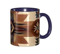 yefan Native American Patterns 330ml Mug with Handle, Suitable for hot Tea, hot Cocoa, Milk, etc., Suitable for Both Men and Women.