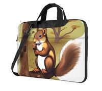 yefan Nut-eating squirrel 14 inch Laptop shoulder bag, portable bag, with shoulder strap and pocket.