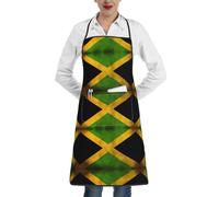 yefan Old Jamaican Flag Apron with one pocket, unisex adjustable kitchen apron.