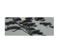 yefan Pine Tree Under The Moon Large Mouse Pad With Stitched Edges, Keyboard And Mouse Pad For Gamers,& Office, And Home (31.5" X 11.8").