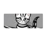 yefan Play Ball Kitty Large Mouse Pad With Stitched Edges, Keyboard And Mouse Pad For Gamers,& Office, And Home (31.5" X 11.8").