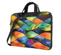 yefan Rainbow Fish Scale 13 inch Laptop shoulder bag, portable bag, with shoulder strap and pocket.