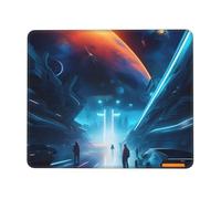 yefan Science Fiction Future 8.3 x 10.3 in Mouse pad, non-slip rubber base with stitched edges, suitable for laptops.