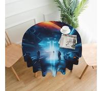 yefan Science Fiction Future Round Tablecloth, 60 Inches (About 152.4 Cm),& Indoor And Outdoor Tablecloths For Kitchen Parties.
