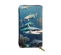 yefan Sharks Under the sea Wallet, with Zipper, Large Capacity, can Hold 12 Cards.