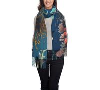 yefan Sharks Under The Sea Winter Scarf, Fringed Shawl Large Size, Soft And Warm,& Suitable For Both Men And Women.