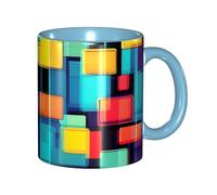 yefan Square Geometry Diagram 330ml Mug with Handle, Suitable for hot Tea, Milk, and Other Beverages; Suitable for Both Men and Women.