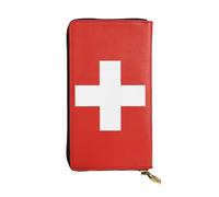 yefan Swiss Flag Wallet, with Zipper, Large Capacity, can Hold 12 Cards.