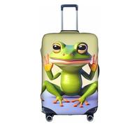 yefan The Funny Frog Doing Yoga Elastic Luggage Cover, Scratch and dust Resistant, with Concealed Zipper and Fastening Buckle.S