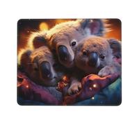 yefan The Koala Family 8.3 x 10.3 in Mouse pad, non-slip rubber base with stitched edges, suitable for laptops.