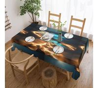 yefan View Under The Moon Rectangular Tablecloth, 183x137cm, Washable Polyester Tablecloth For Dining Tables, Parties, Buffets.