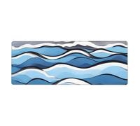 yefan Waves Lapping At The Rocks Large Mouse Pad With Stitched Edges, Keyboard And Mouse Pad For Gamers,& Office, And Home (31.5" X 11.8").