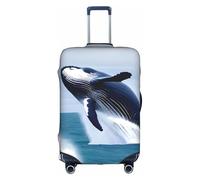 yefan Whales at sea Elastic Luggage Cover, Scratch and dust Resistant, with Concealed Zipper and Fastening Buckle.M