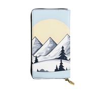 yefan White Snowy Mountains Wallet, with Zipper, Large Capacity, can Hold 12 Cards.