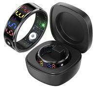 Yeforu Smart Ring Fitness Health Ring Colour Digital Screen Display Pedometer Heart Rate Sleep Rings Multiple Exercise Modes Tracker Women Men Smart Rings for Android & iOS