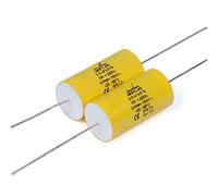YEGAFE 2pcs 3.3uF 250V Axial Audio Speaker Crossover stepless Film Capacitor 5% Audio Crossover Tweeter Precise Pairing