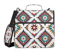 YEGAME Aztec Waterproof Zipper Binder with Shoulder Strap, 3-Ring Trapper Keeper with Lay-Flat Design and Multiple Compartments for School & Office, Adults & Kids