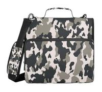 YEGAME Camo Waterproof Zipper Binder with Shoulder Strap, 3-Ring Trapper Keeper with Lay-Flat Design and Multiple Compartments for School & Office, Adults & Kids